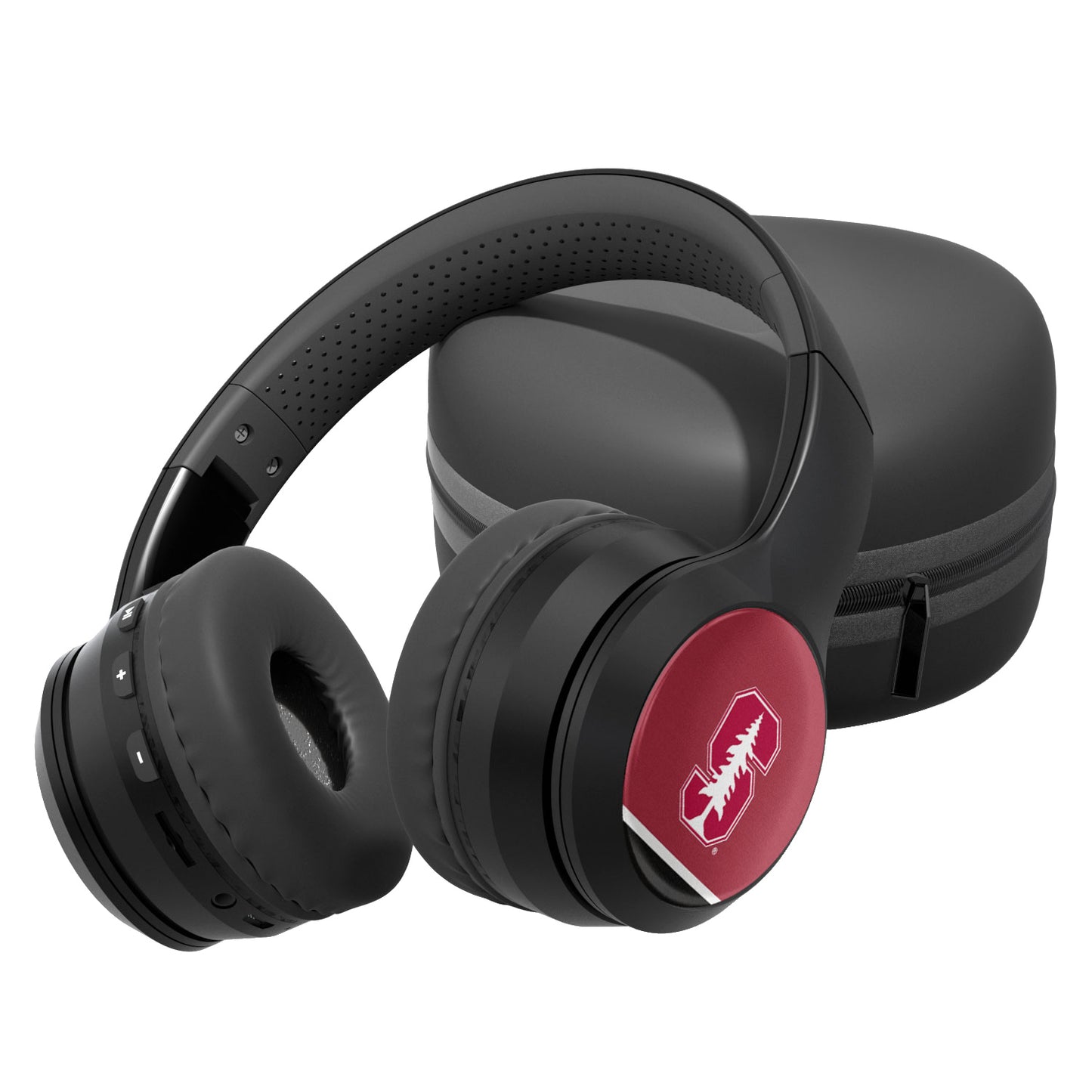 Stanford Cardinal Stripe Design Wireless Bluetooth Headphones With Case