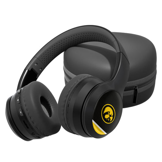 Iowa Hawkeyes Stripe Design Wireless Bluetooth Headphones With Case