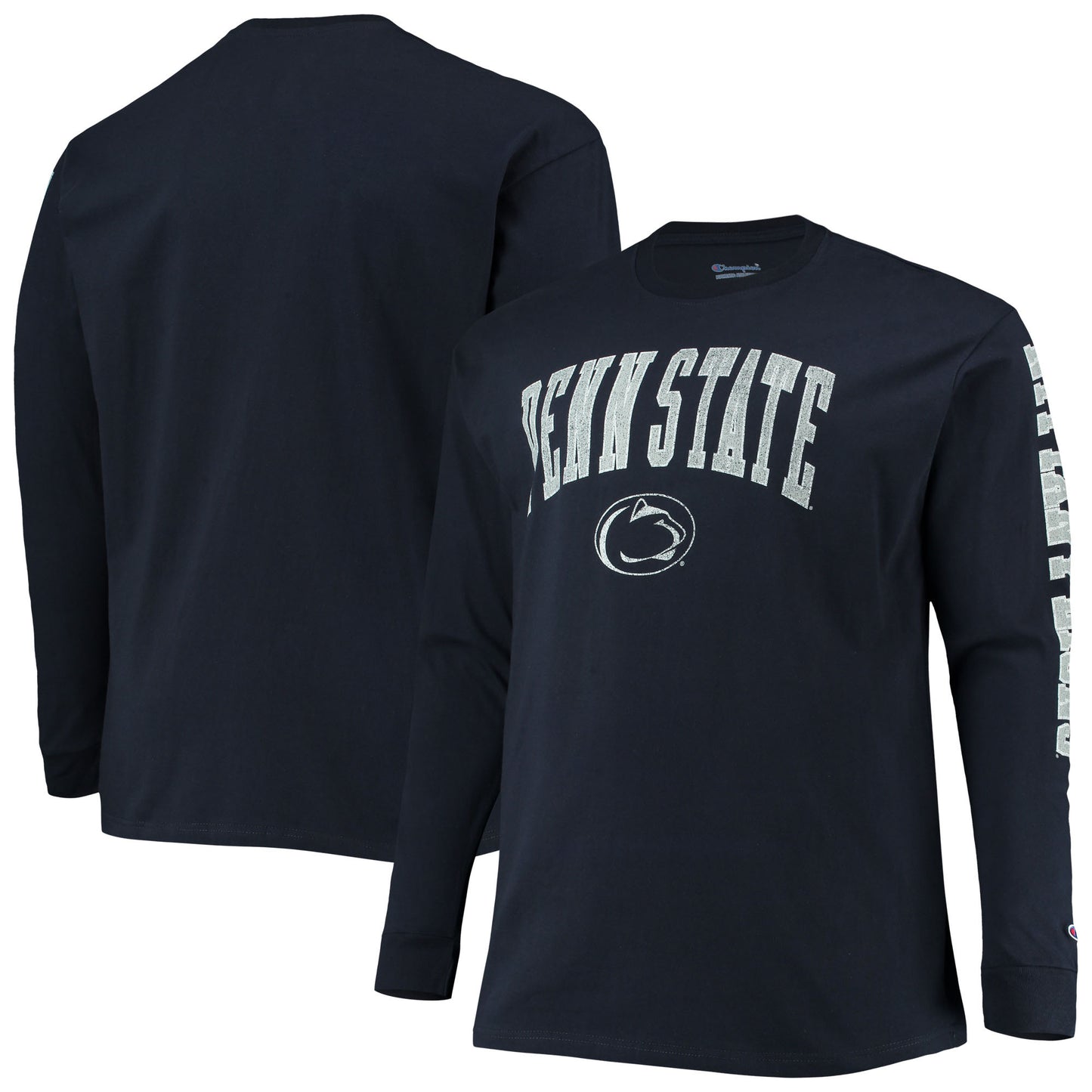 Men's Champion Navy Penn State Nittany Lions Big & Tall 2-Hit Long Sleeve T-Shirt