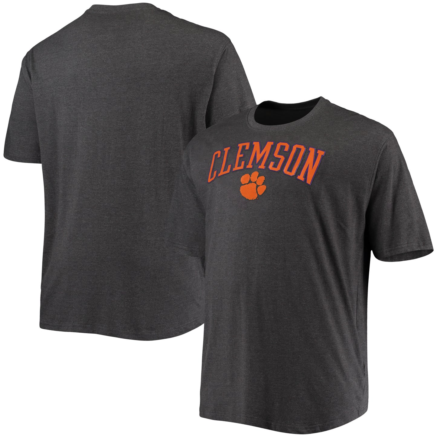 Men's Champion Gray Clemson Tigers Big & Tall Arch Over Wordmark T-Shirt