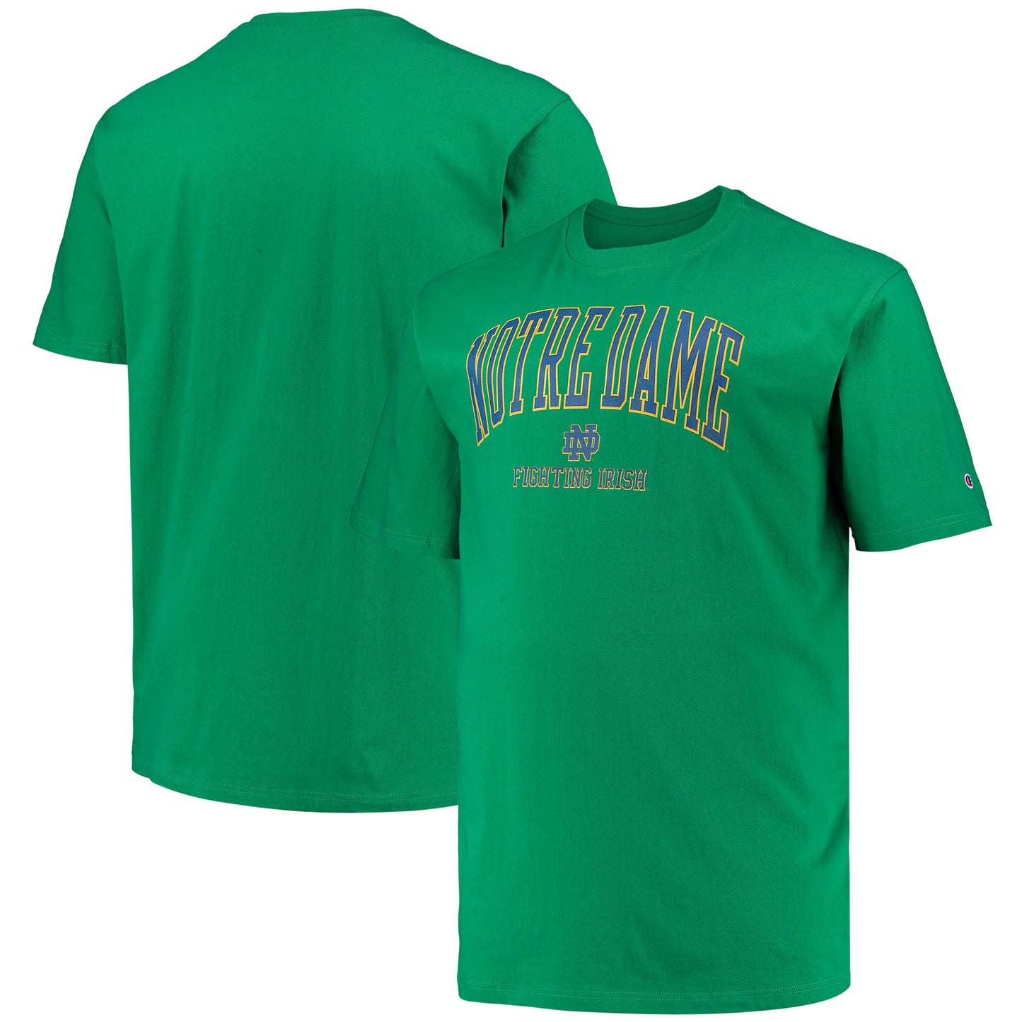 Men's Champion Green Notre Dame Fighting Irish Big & Tall Arch Over Wordmark T-Shirt