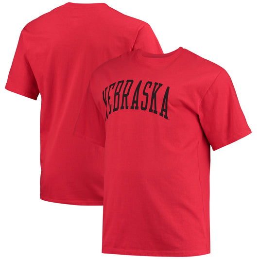 Men's Champion Scarlet Nebraska Huskers Big & Tall Arch Team Logo T-Shirt