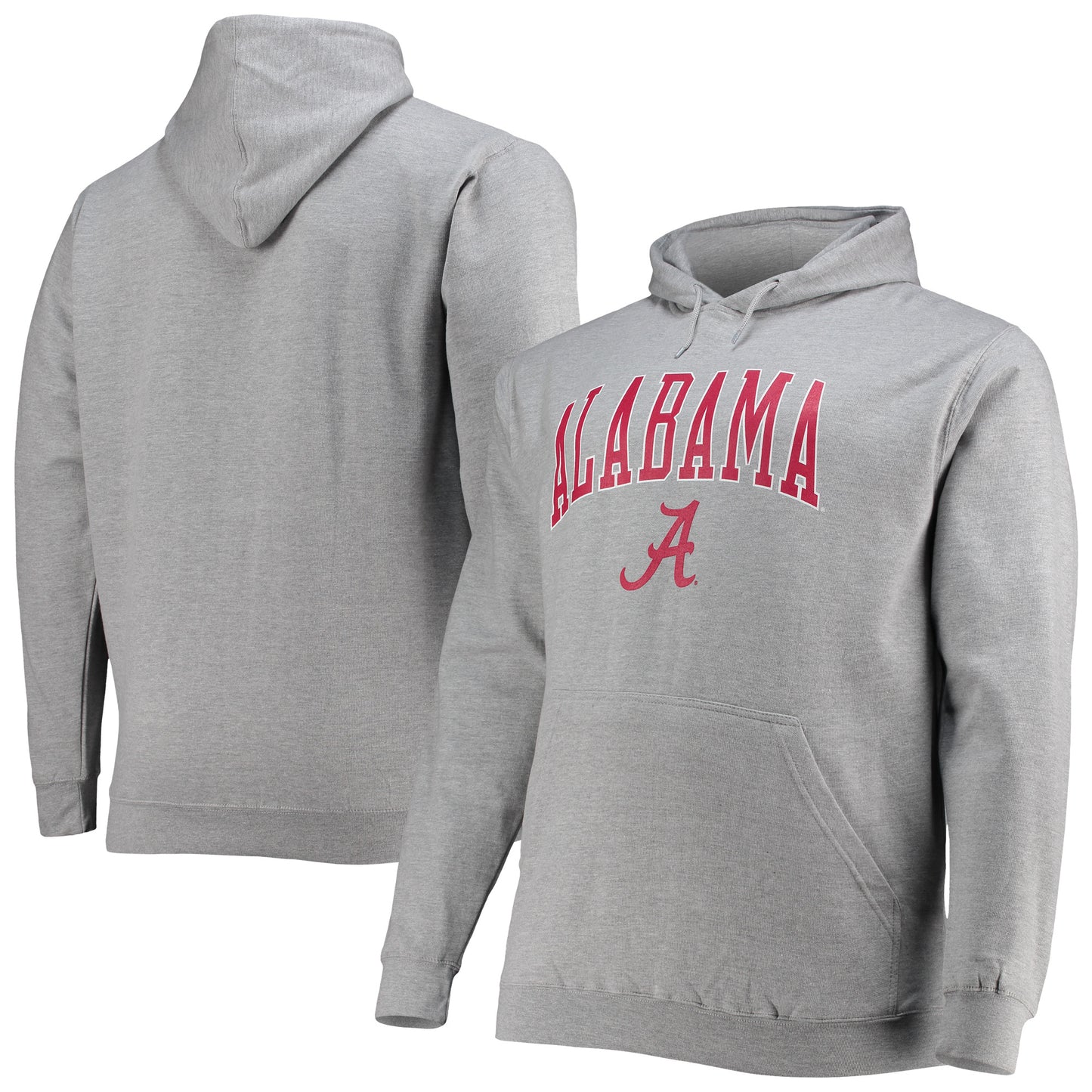 Men's Champion Heather Gray Alabama Crimson Tide Big & Tall Arch Over Logo Powerblend Pullover Hoodie