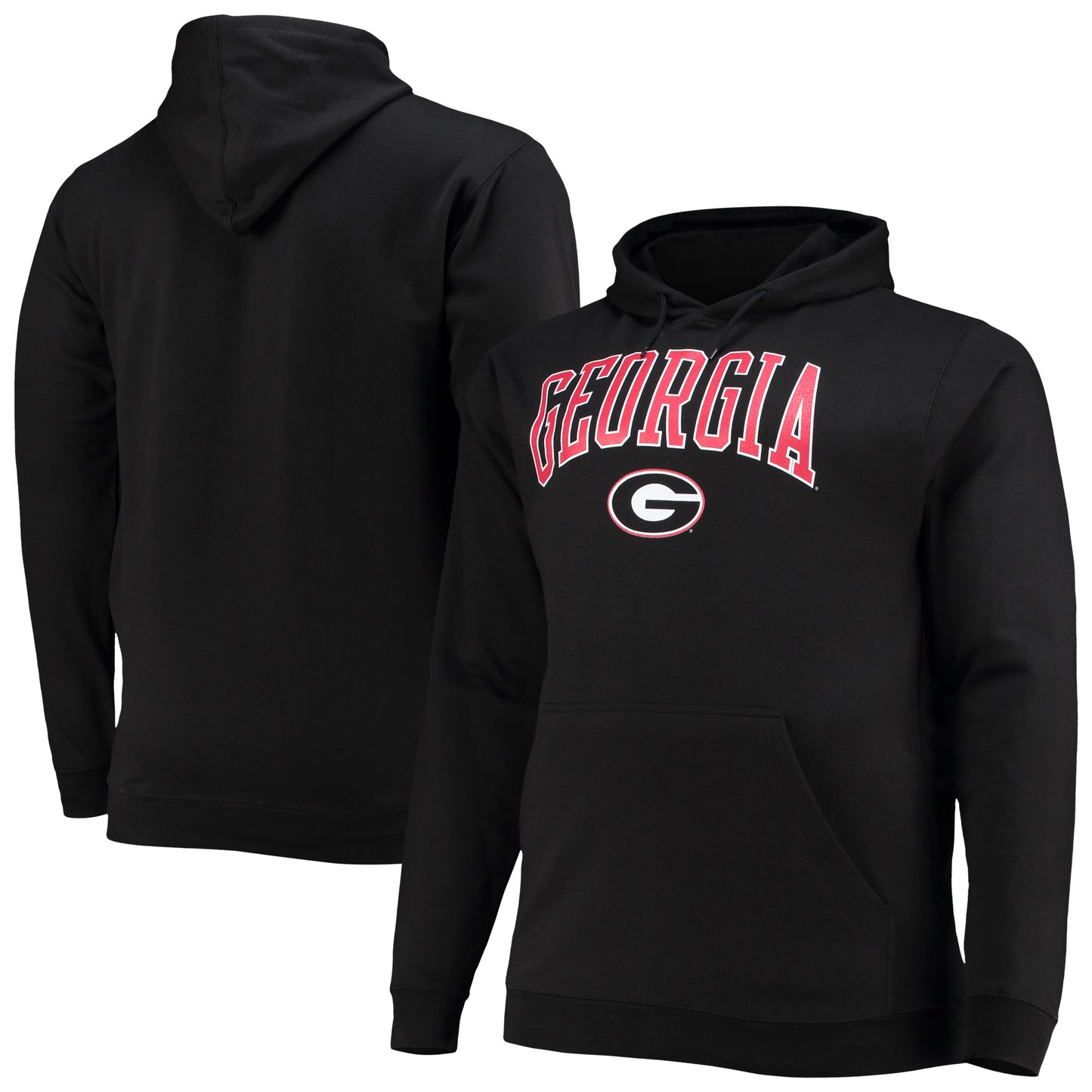 Men's Champion Black Georgia Bulldogs Big & Tall Arch Over Logo Powerblend Pullover Hoodie