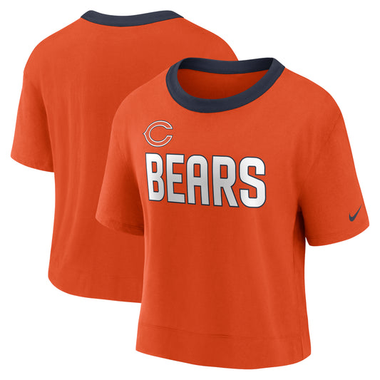 Women's Nike Orange Chicago Bears High Hip Fashion Cropped Top