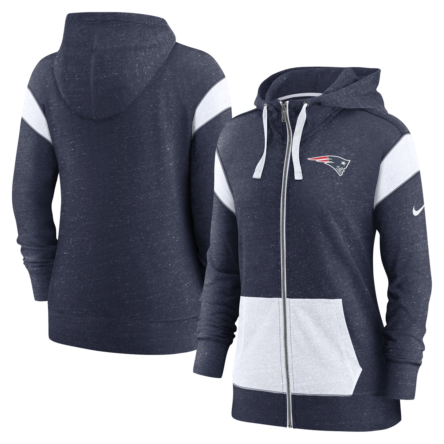 Women's Nike Navy/White New England Patriots Monaco Lightweight Full-Zip Hoodie