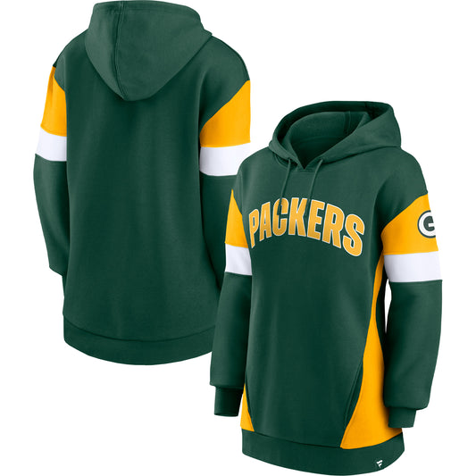 Women's Fanatics Green/Gold Green Bay Packers Lock It Down Pullover Hoodie