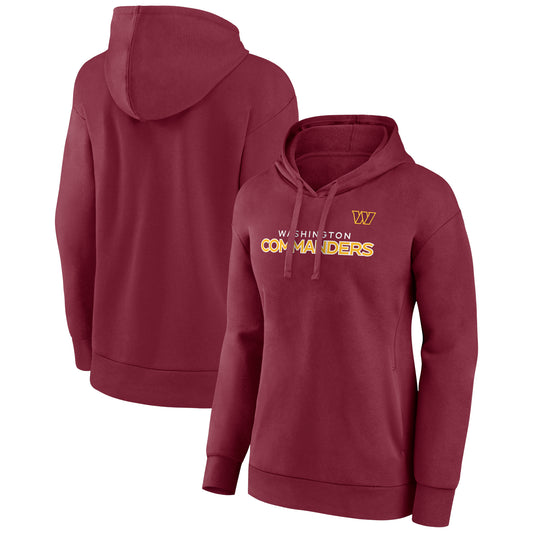 Women's Fanatics Burgundy Washington Commanders Iconic Cotton Fleece Checklist Pullover Hoodie