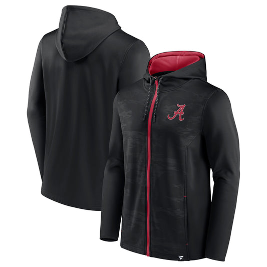 Men's Fanatics Black Alabama Crimson Tide Ball Carrier Full-Zip Hoodie