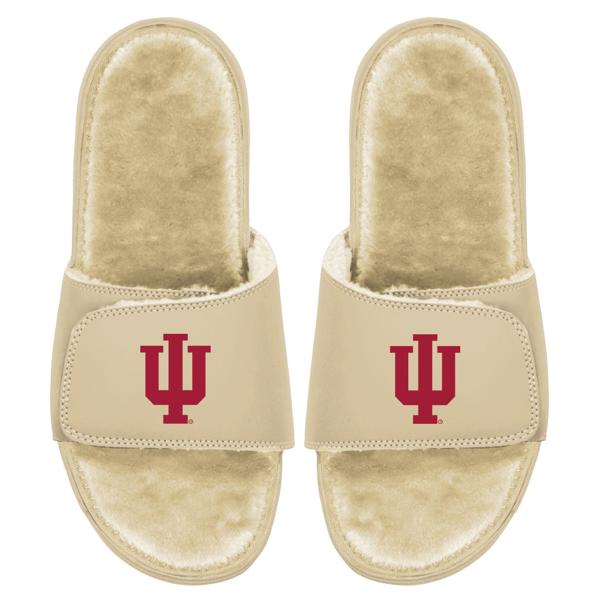 Men's ISlide Tan Indiana Hoosiers Dune Faux Fur Slide Sandals