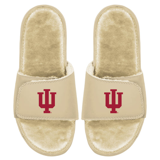 Men's ISlide Tan Indiana Hoosiers Dune Faux Fur Slide Sandals