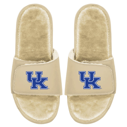 Men's ISlide Tan Kentucky Wildcats Dune Faux Fur Slide Sandals