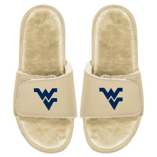 Men's ISlide Tan West Virginia Mountaineers Dune Faux Fur Slide Sandals