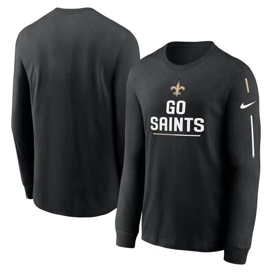 Men's Nike Black New Orleans Saints Team Slogan Long Sleeve T-Shirt