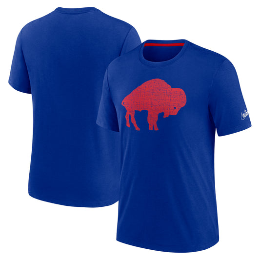 Men's Nike Royal Buffalo Bills Rewind Playback Logo Tri-Blend T-Shirt