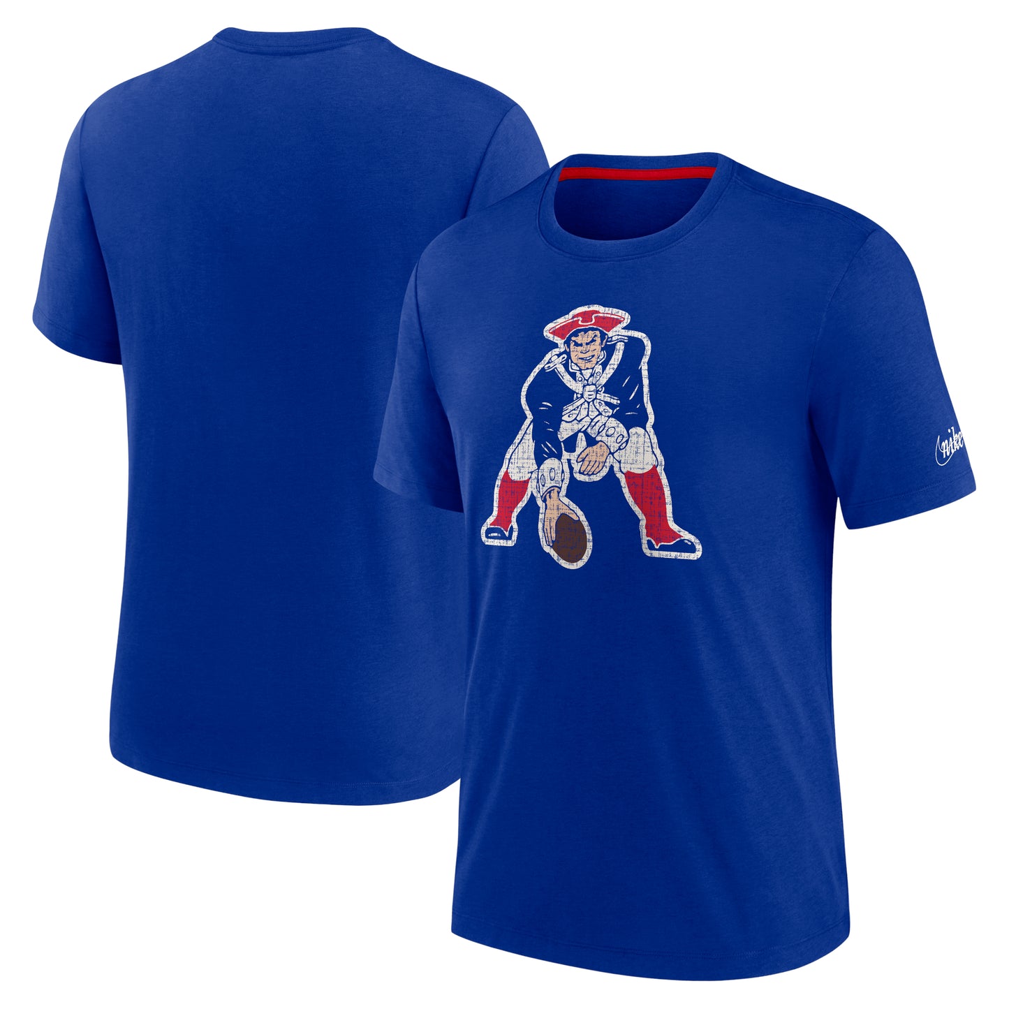 Men's Nike Royal New England Patriots Rewind Playback Logo Tri-Blend T-Shirt