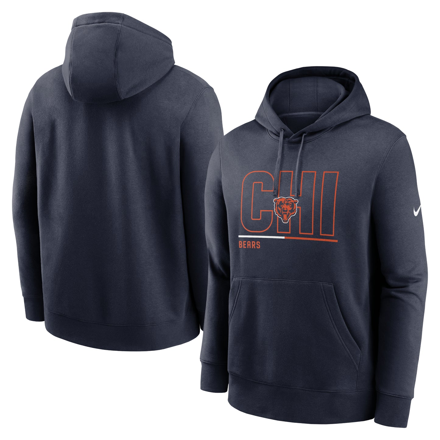 Men's Nike Navy Chicago Bears City Code Club Fleece Pullover Hoodie