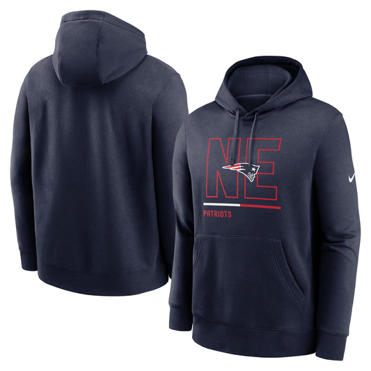 Men's Nike Navy New England Patriots City Code Club Fleece Pullover Hoodie