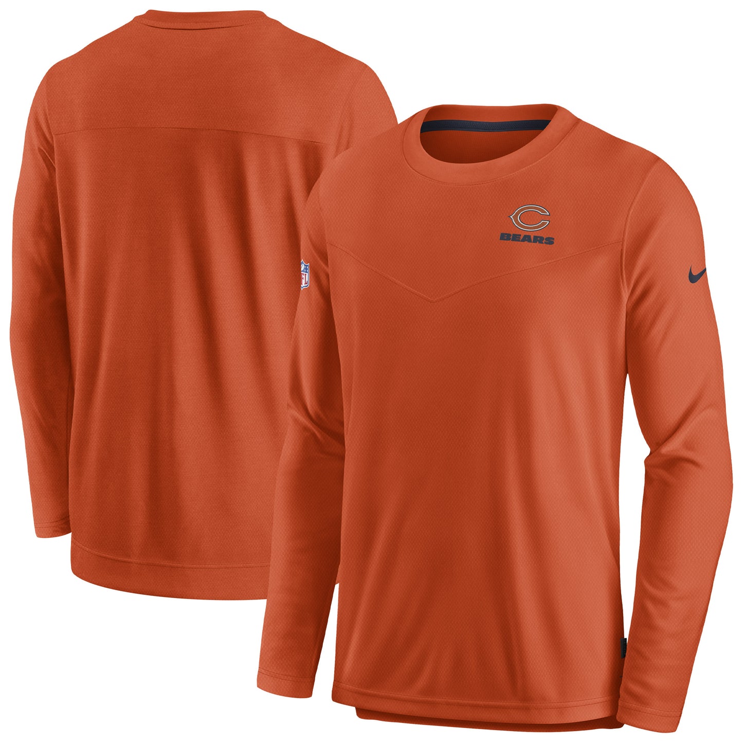 Men's Nike Orange Chicago Bears Sideline Lockup Performance Pullover Sweatshirt