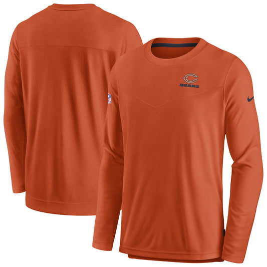 Men's Nike Orange Chicago Bears Sideline Lockup Performance Pullover Sweatshirt