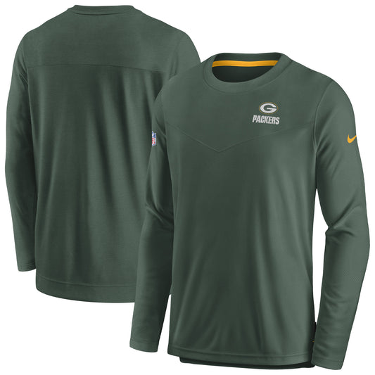 Men's Nike Green Green Bay Packers Sideline Lockup Performance Pullover Sweatshirt