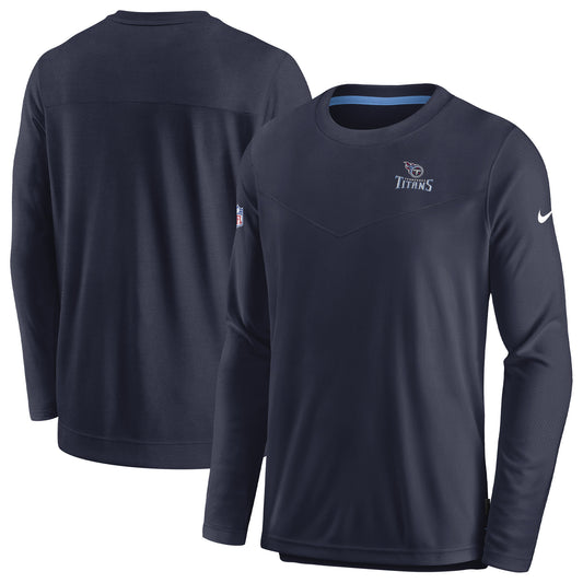 Men's Nike Navy Tennessee Titans Sideline Lockup Performance Pullover Sweatshirt