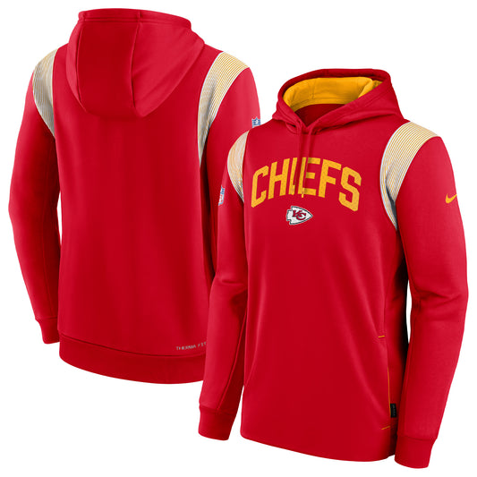 Men's Nike Red Kansas City Chiefs Sideline Athletic Stack Performance Pullover Hoodie