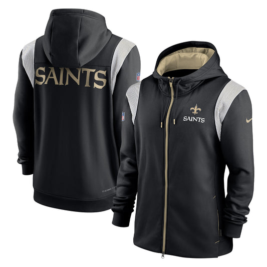 Men's Nike Black New Orleans Saints Performance Sideline Lockup Full-Zip Hoodie