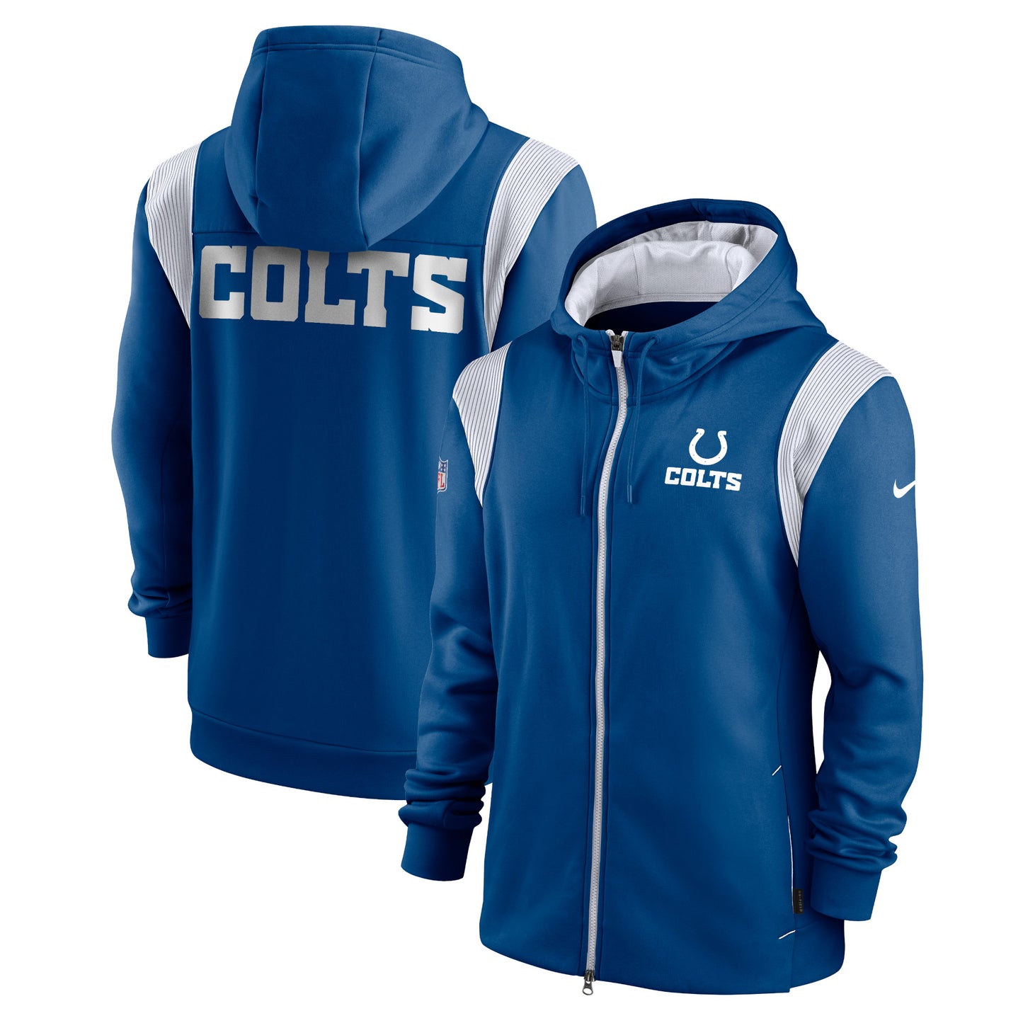 Men's Nike Royal Indianapolis Colts Performance Sideline Lockup Full-Zip Hoodie