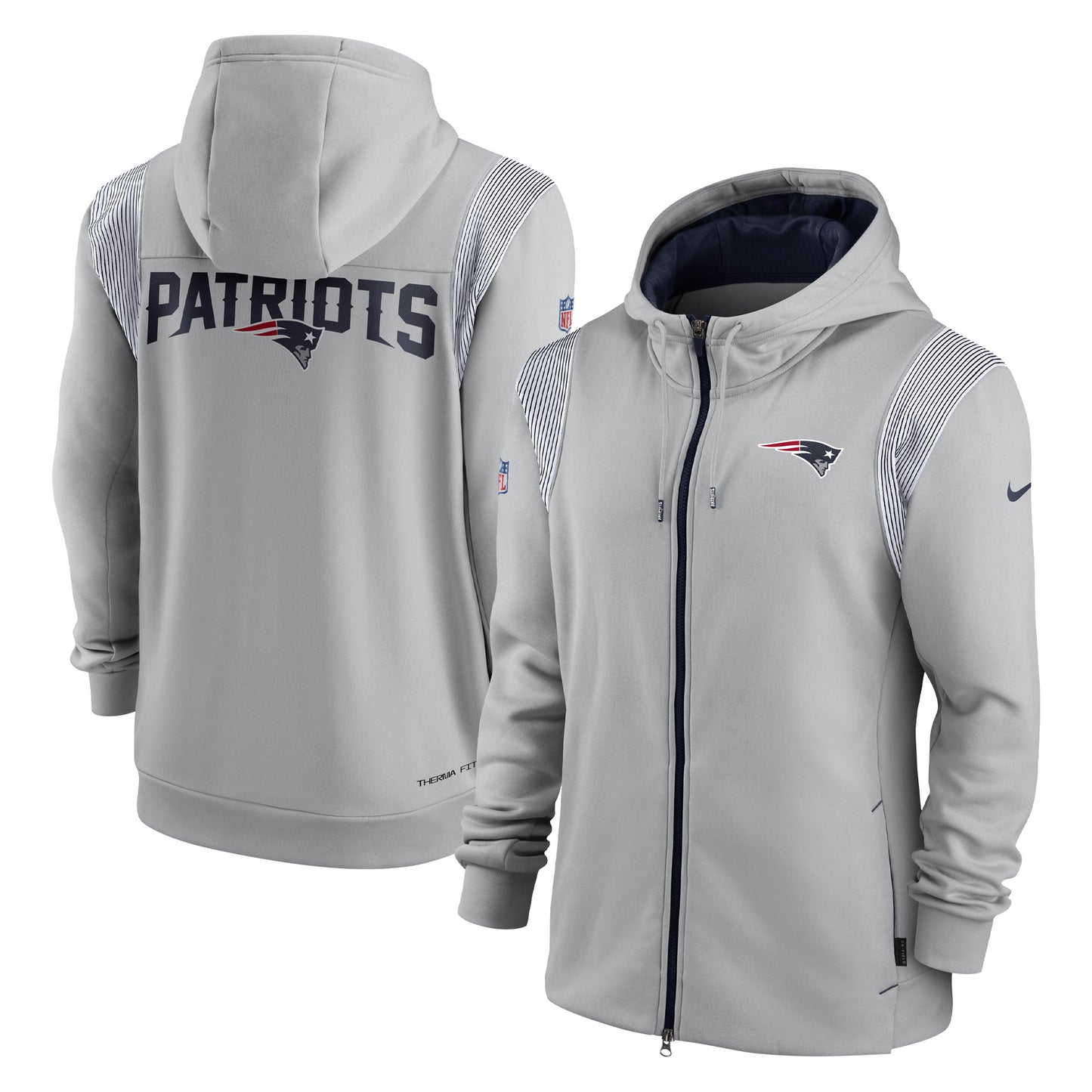 Men's Nike Gray New England Patriots Performance Sideline Lockup Full-Zip Hoodie