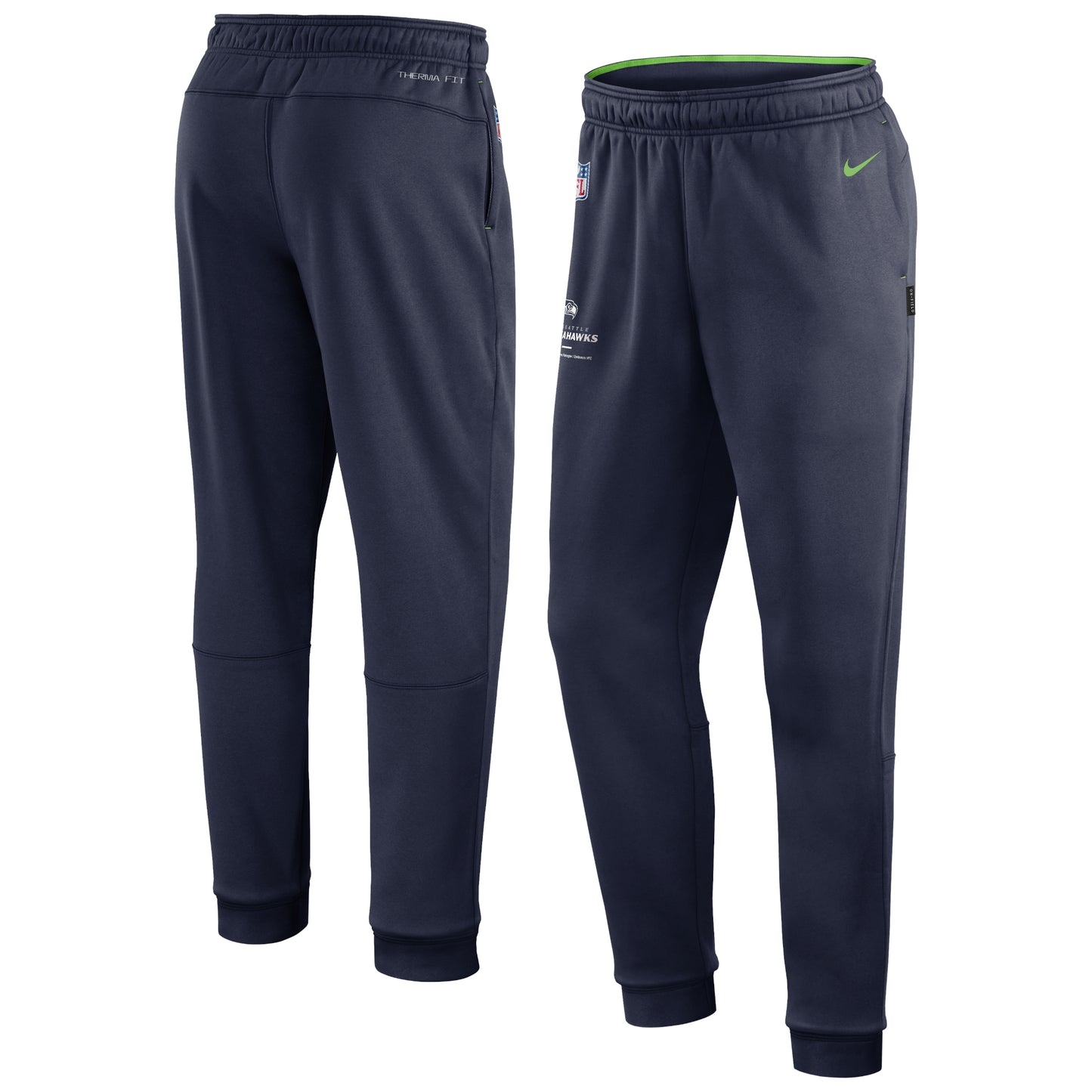 Men's Nike College Navy Seattle Seahawks Sideline Logo Performance Pants