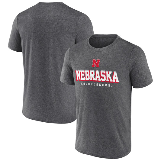 Men's Heather Charcoal Nebraska Huskers Wheelhouse T-Shirt