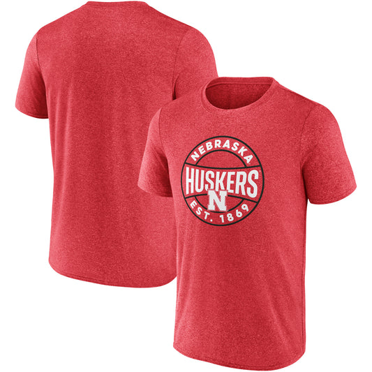 Men's Top of the World Heathered Scarlet Nebraska Huskers Out Work T-Shirt