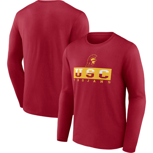 Men's Cardinal USC Trojans Split Tonal Long Sleeve T-Shirt