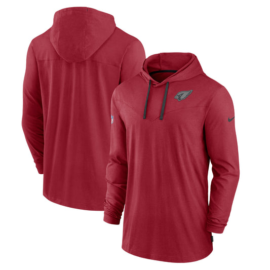 Men's Nike Cardinal Arizona Cardinals Sideline Pop Performance Pullover Long Sleeve Hoodie T-Shirt