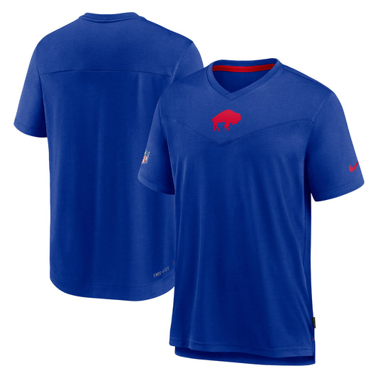 Men's Nike Royal Buffalo Bills Sideline Coaches Vintage Chevron Performance V-Neck T-Shirt