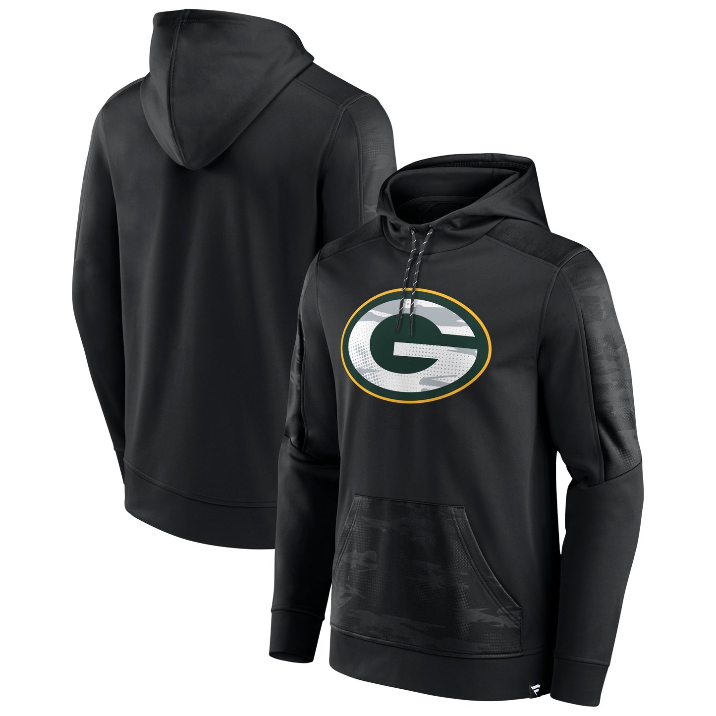 Men's Fanatics Black Green Bay Packers On The Ball Pullover Hoodie