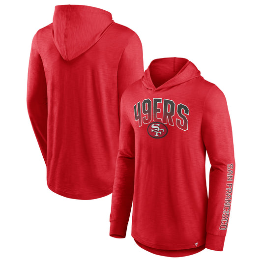 Men's Fanatics Scarlet San Francisco 49ers Front Runner Long Sleeve Hooded T-Shirt