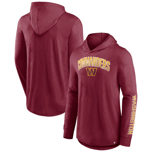 Men's Fanatics Burgundy Washington Commanders Front Runner Long Sleeve Hooded T-Shirt