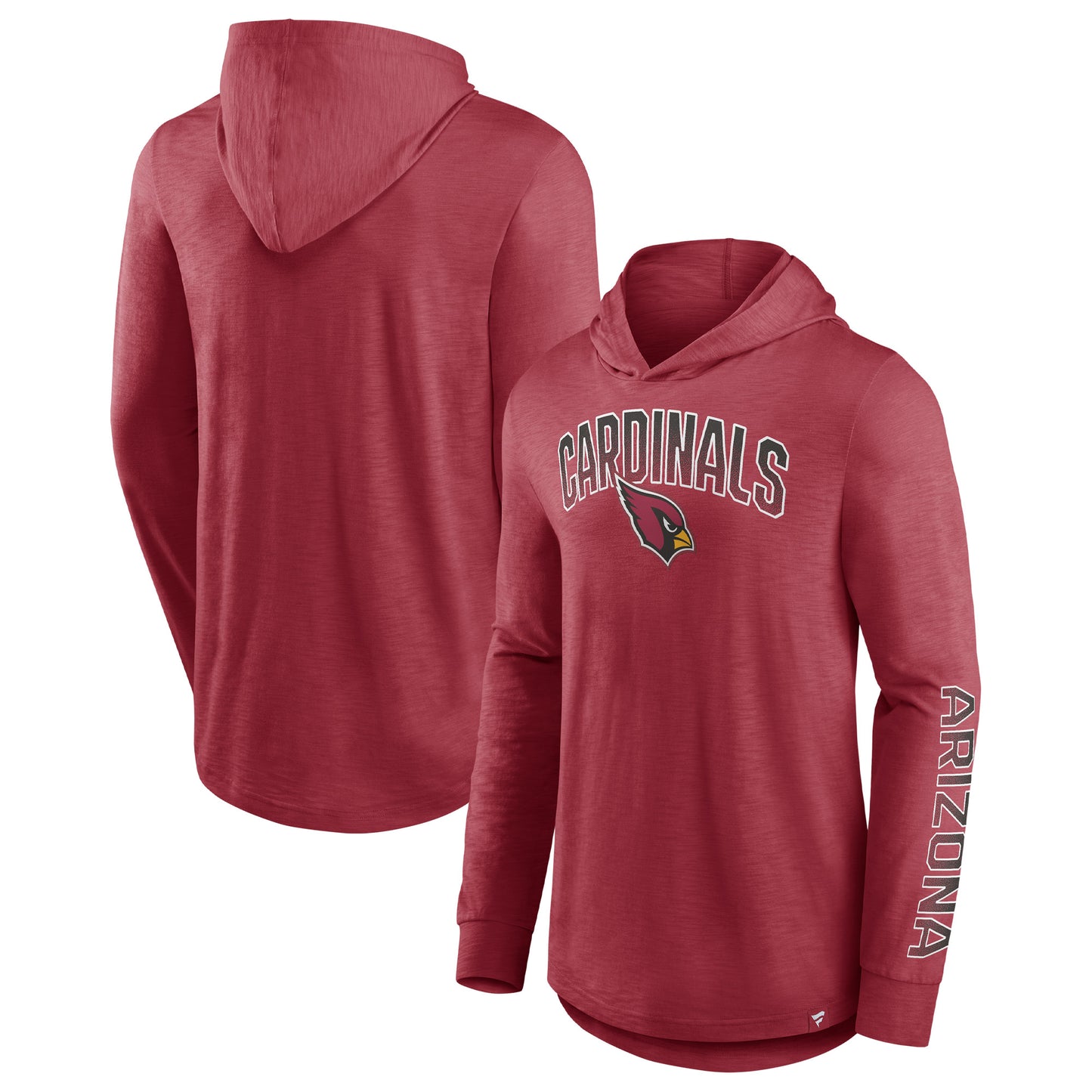 Men's Fanatics Cardinal Arizona Cardinals Front Runner Long Sleeve Hooded T-Shirt