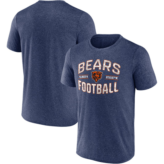 Men's Fanatics Heathered Navy Chicago Bears Want To Play T-Shirt