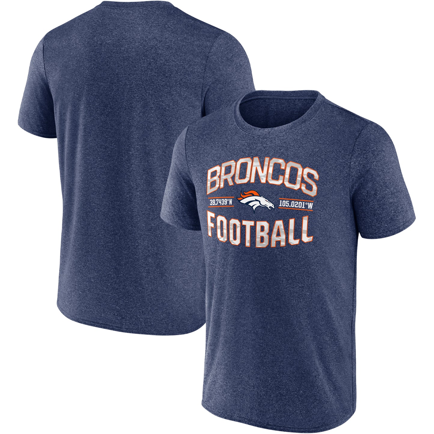 Men's Fanatics Heathered Navy Denver Broncos Want To Play T-Shirt