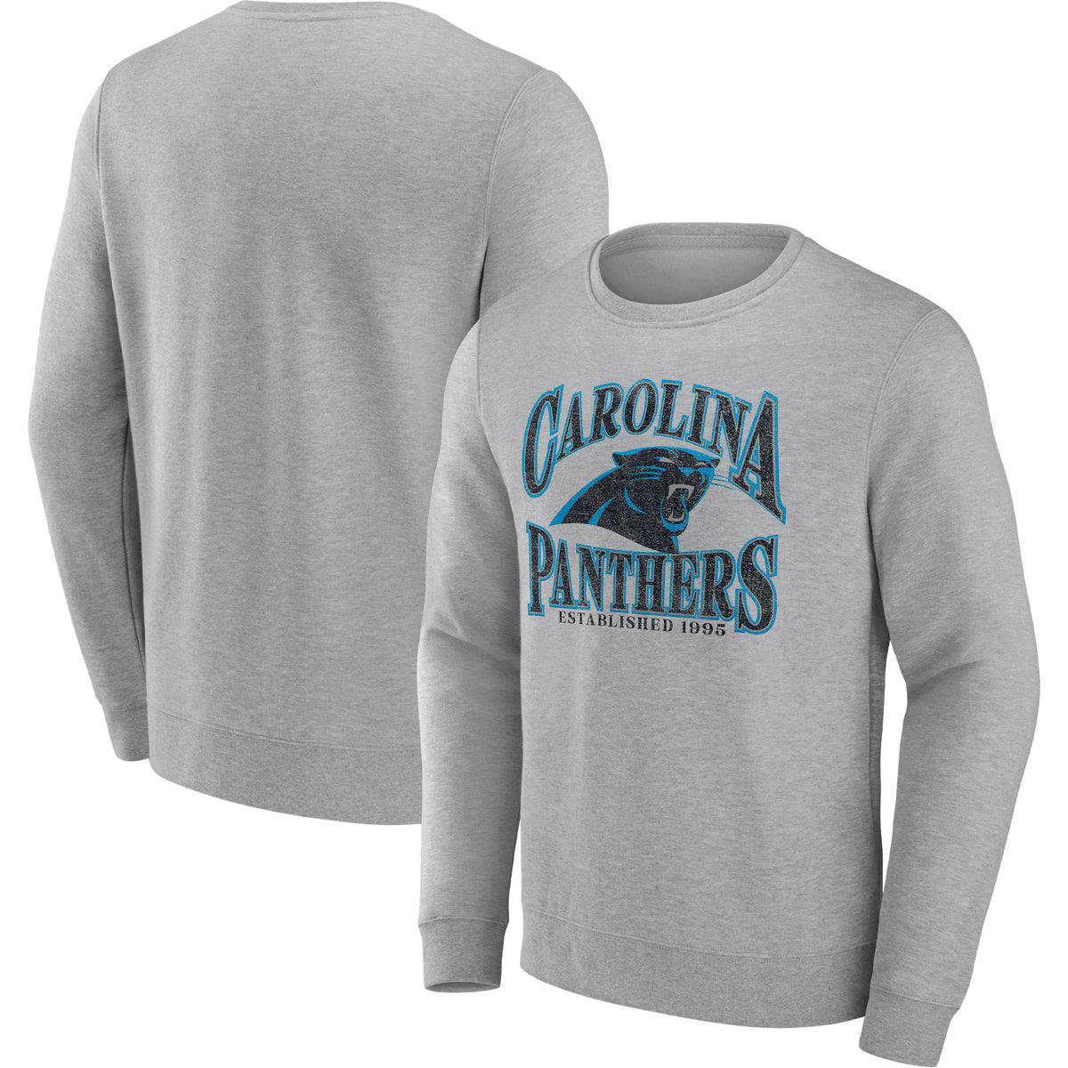 Men's Fanatics Heathered Charcoal Carolina Panthers Playability Pullover Sweatshirt