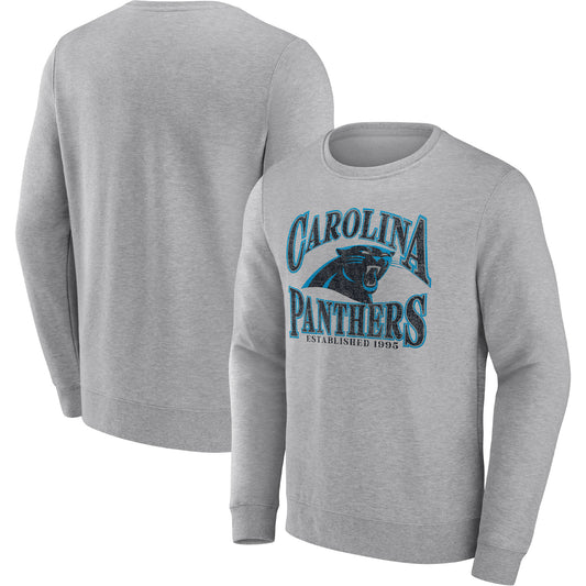 Men's Fanatics Heathered Charcoal Carolina Panthers Playability Pullover Sweatshirt