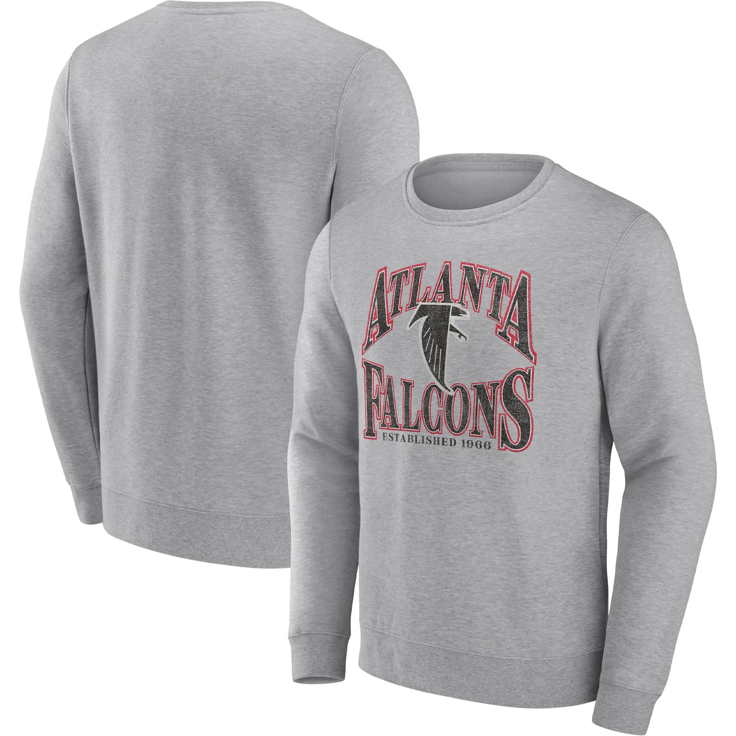 Men's Fanatics Heathered Charcoal Atlanta Falcons Playability Pullover Sweatshirt