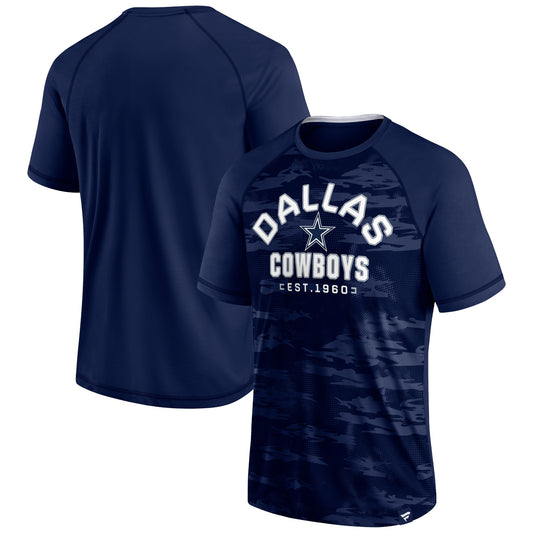 Men's Fanatics Navy Dallas Cowboys Hail Mary Raglan T-Shirt