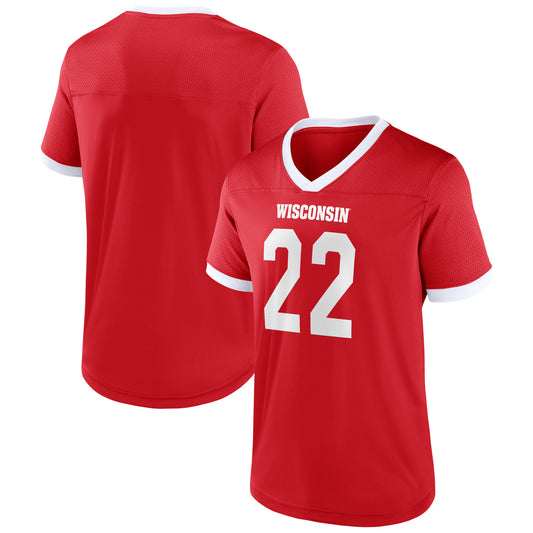 Men's Red Wisconsin Badgers The Cut Football Jersey