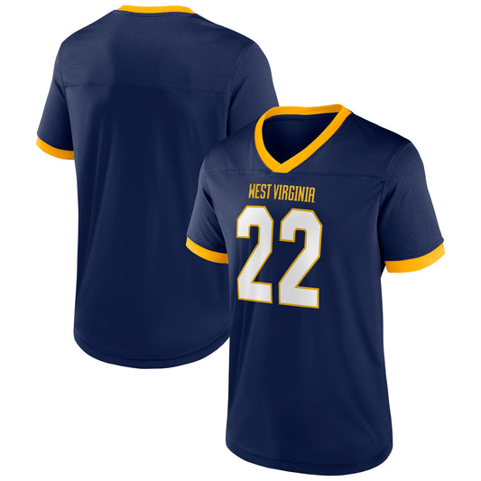 Men's Navy West Virginia Mountaineers The Cut Football Jersey