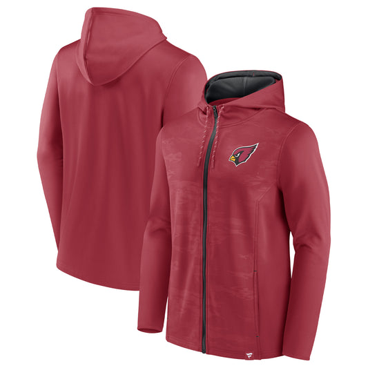 Men's Fanatics Cardinal/Black Arizona Cardinals Ball Carrier Full-Zip Hoodie