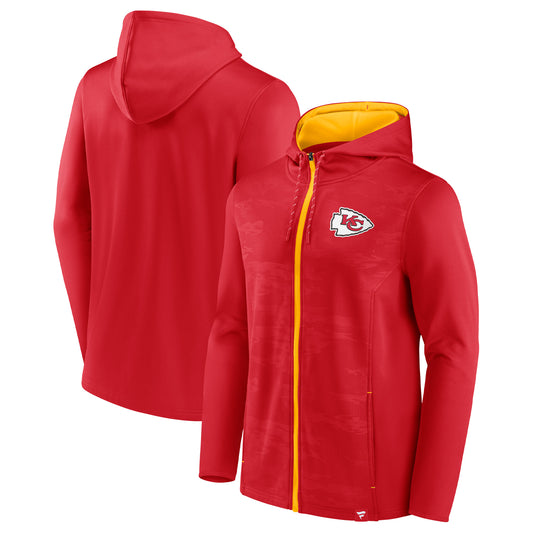 Men's Fanatics Red/Gold Kansas City Chiefs Ball Carrier Full-Zip Hoodie